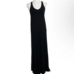 Vince V Neck Racerback Maxi Dress L Black